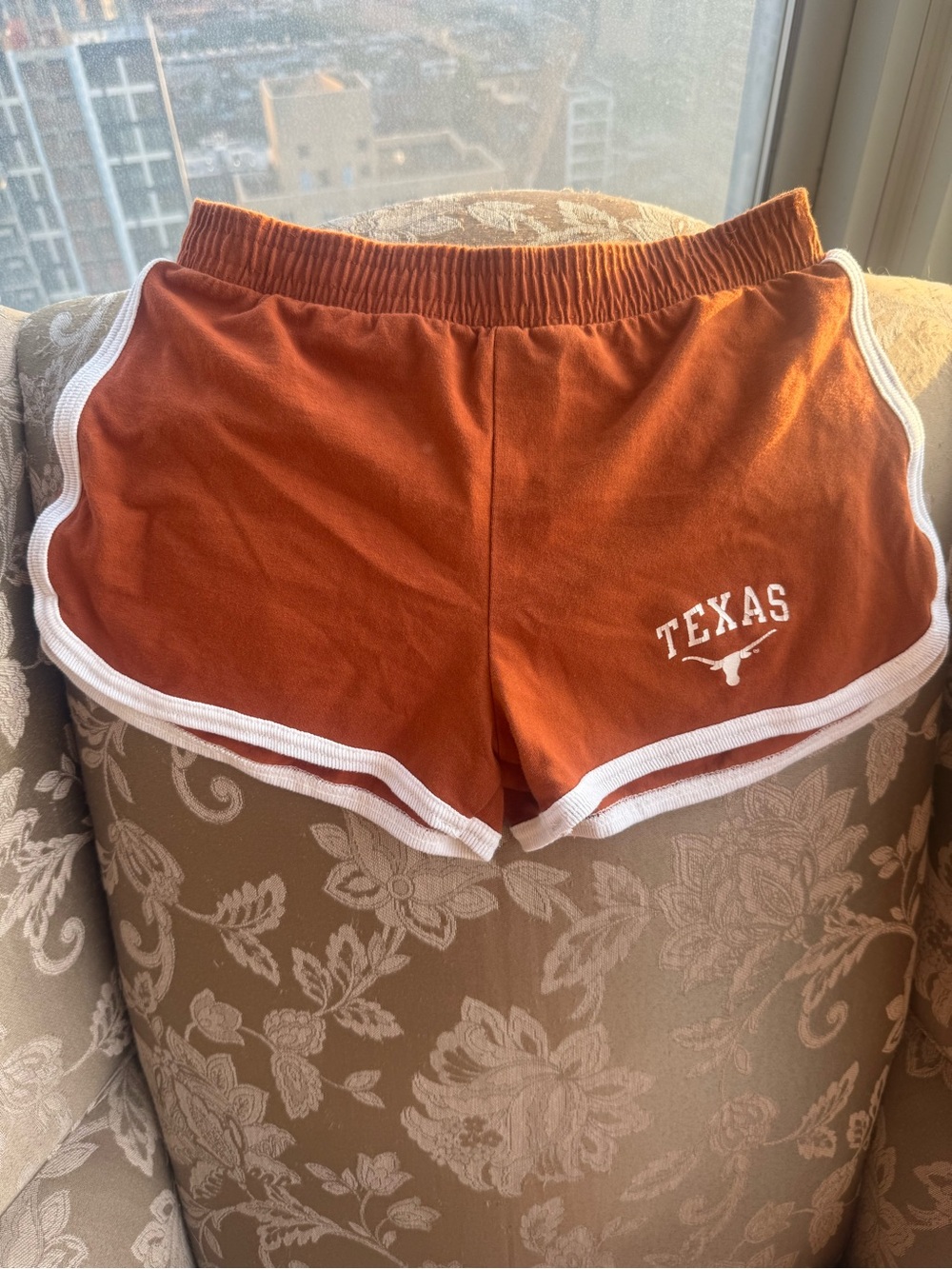 Texas Women's Burnt Orange Athletic Shorts with White Trim